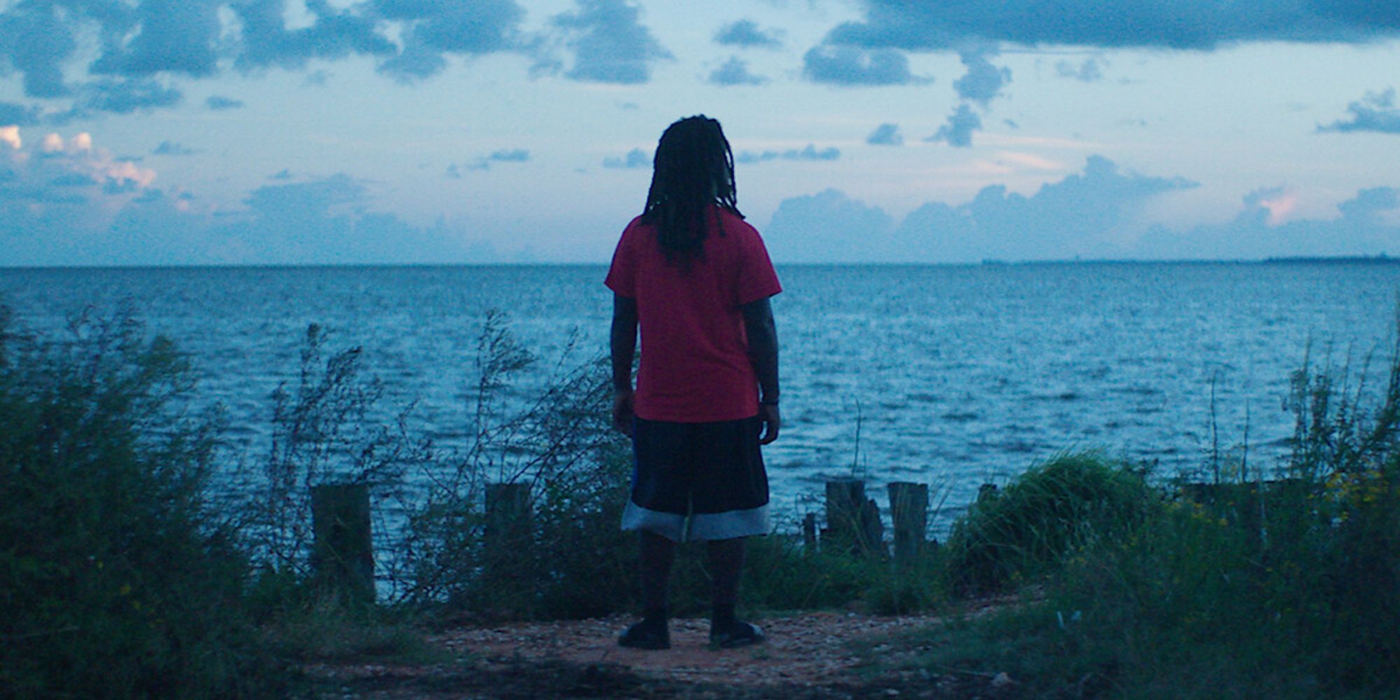 A man is standing in front of the ocean in Descendant. 