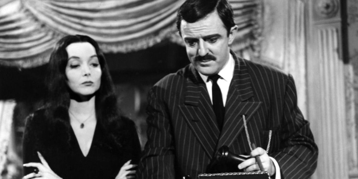 Carolyn Jones and John Astin in The Addams Family