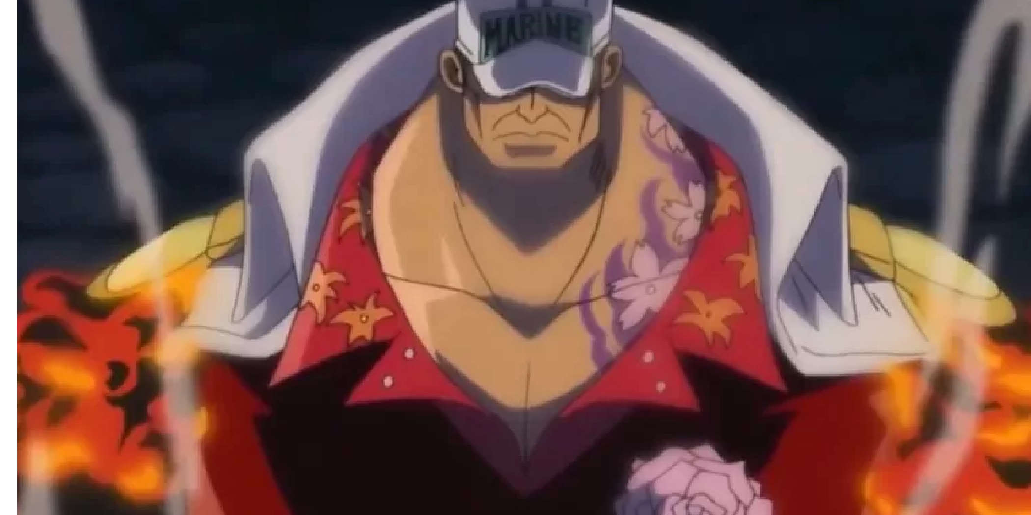 Front view of Akainu in his magma form