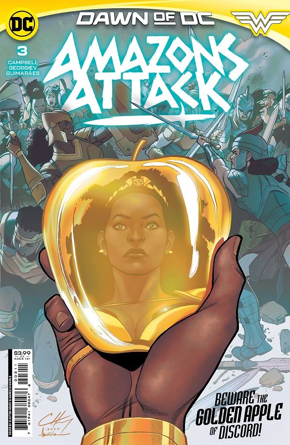Amazons Attack #3 cover, featuring Queen Nubia