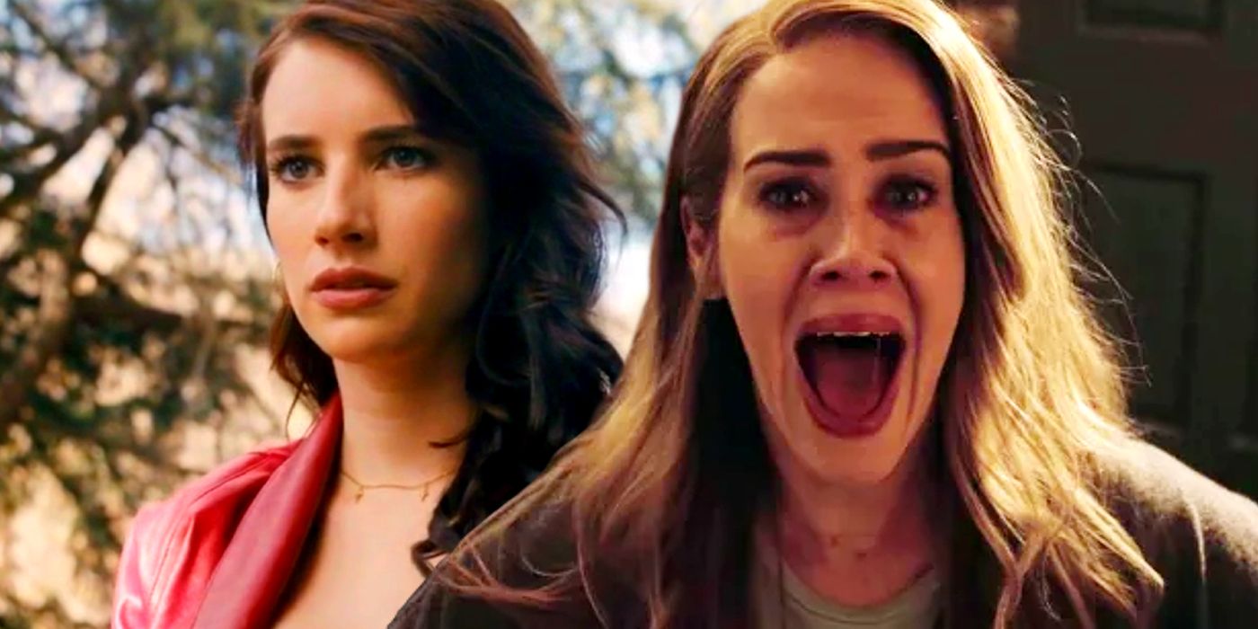 Emma Roberts in American Horror Story: 1984 and Sarah Paulson in American Horror Story: Roanoke