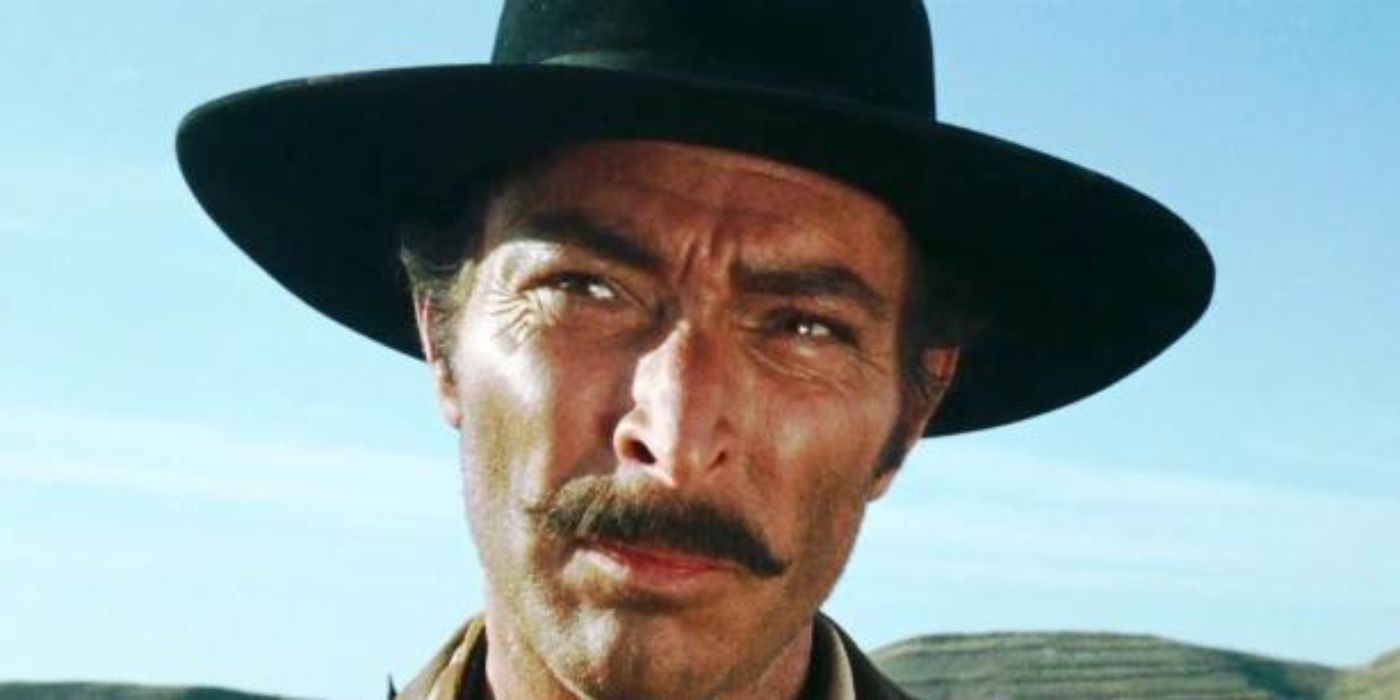 Angel Eyes (Lee Van Cleef) squinting in the desert before their climactic duel in The Good, The Bad and The Ugly