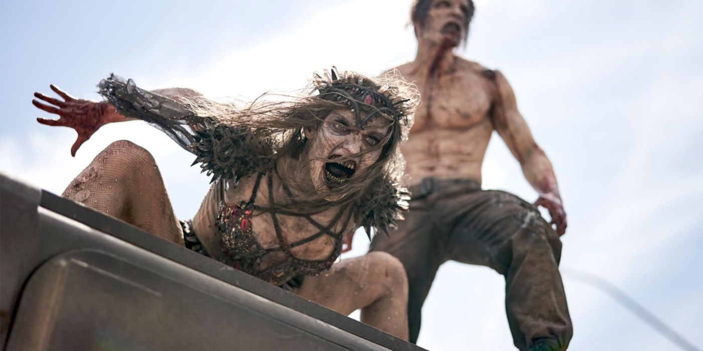 A zombie snarls in Army of the Dead 
