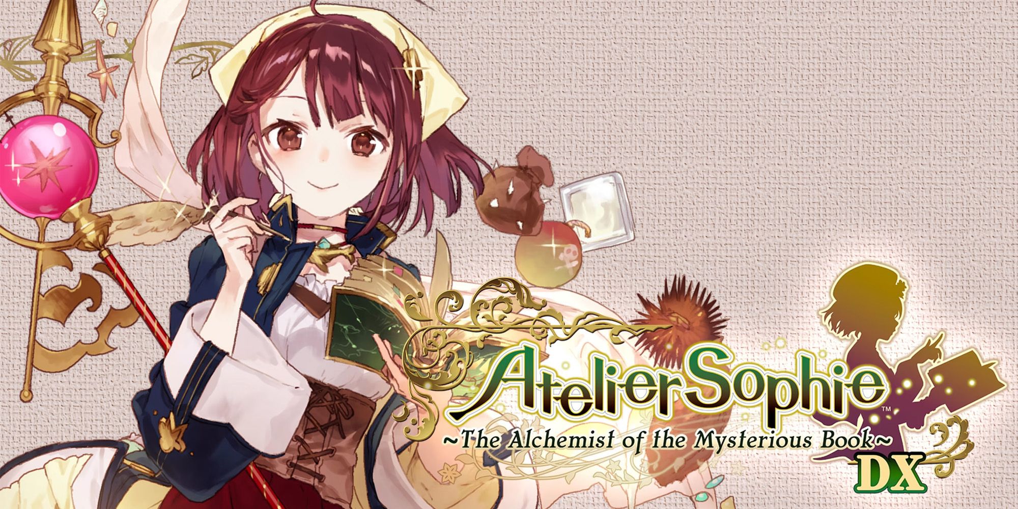 Atelier Sophie DX promo art showing an illustration of a girl with a magical staff.