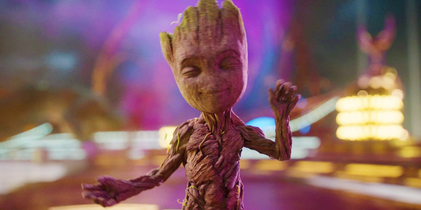 Baby Groot dancing to Mr. Blue Sky in Guardians of the Galaxy Vol. 2