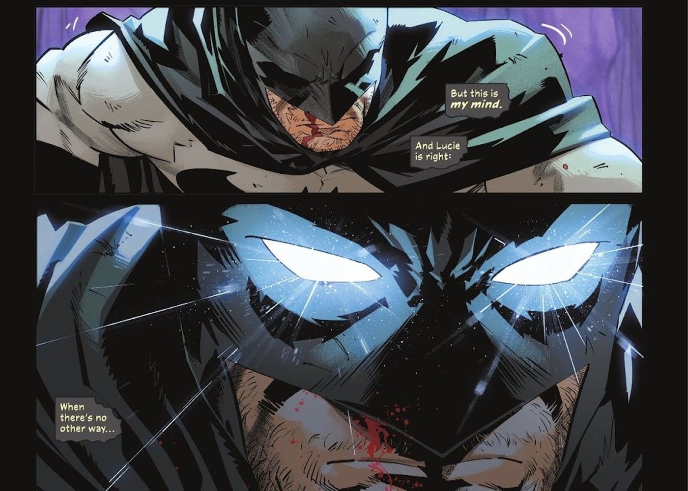 panels from Batman #140, Batman activates his memory palace