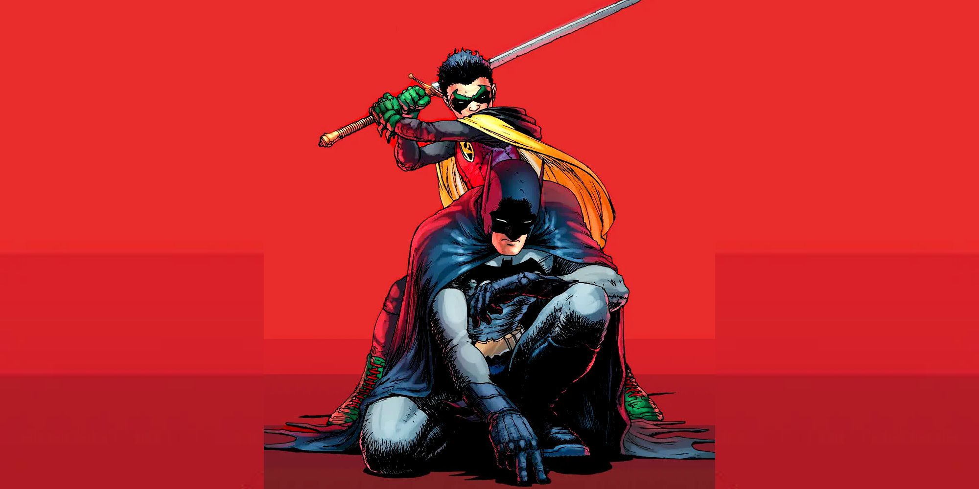 Batman e Damian Wayne Robin em Os Bravos e Ousados