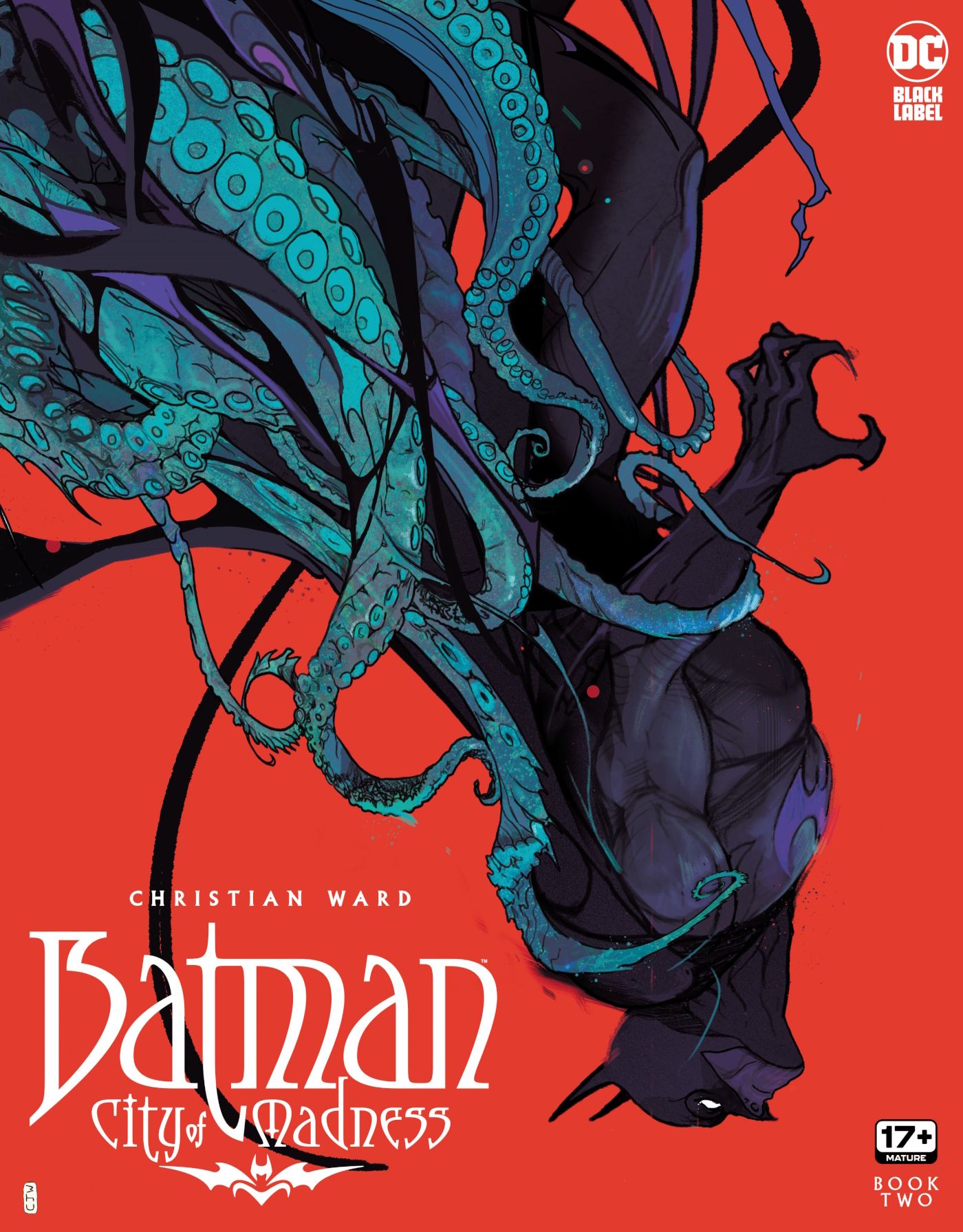 cover for Batman: City of Madness #2, Batman struggling to escape the clutches of the Batman Below's tentacles