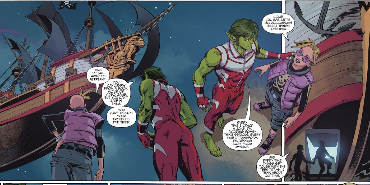 Beast Boy tells Joran about the Teen Titans
