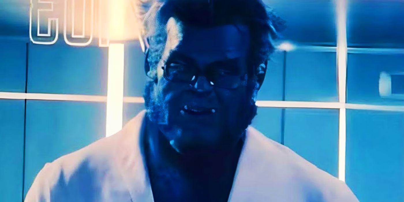 Beast (Kelsey Grammer) in a lab coat in The Marvels