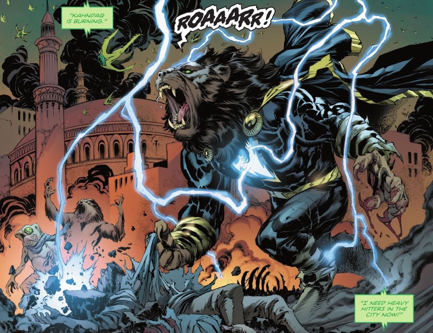 Black Adam Lion Form Destroying Kahndaq DC