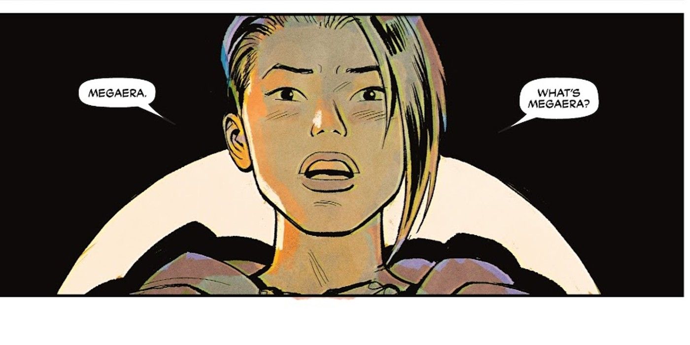 Birds of Prey #4, Black Canary&rsquo;s sister Sin asks Wonder Woman what Megaera is
