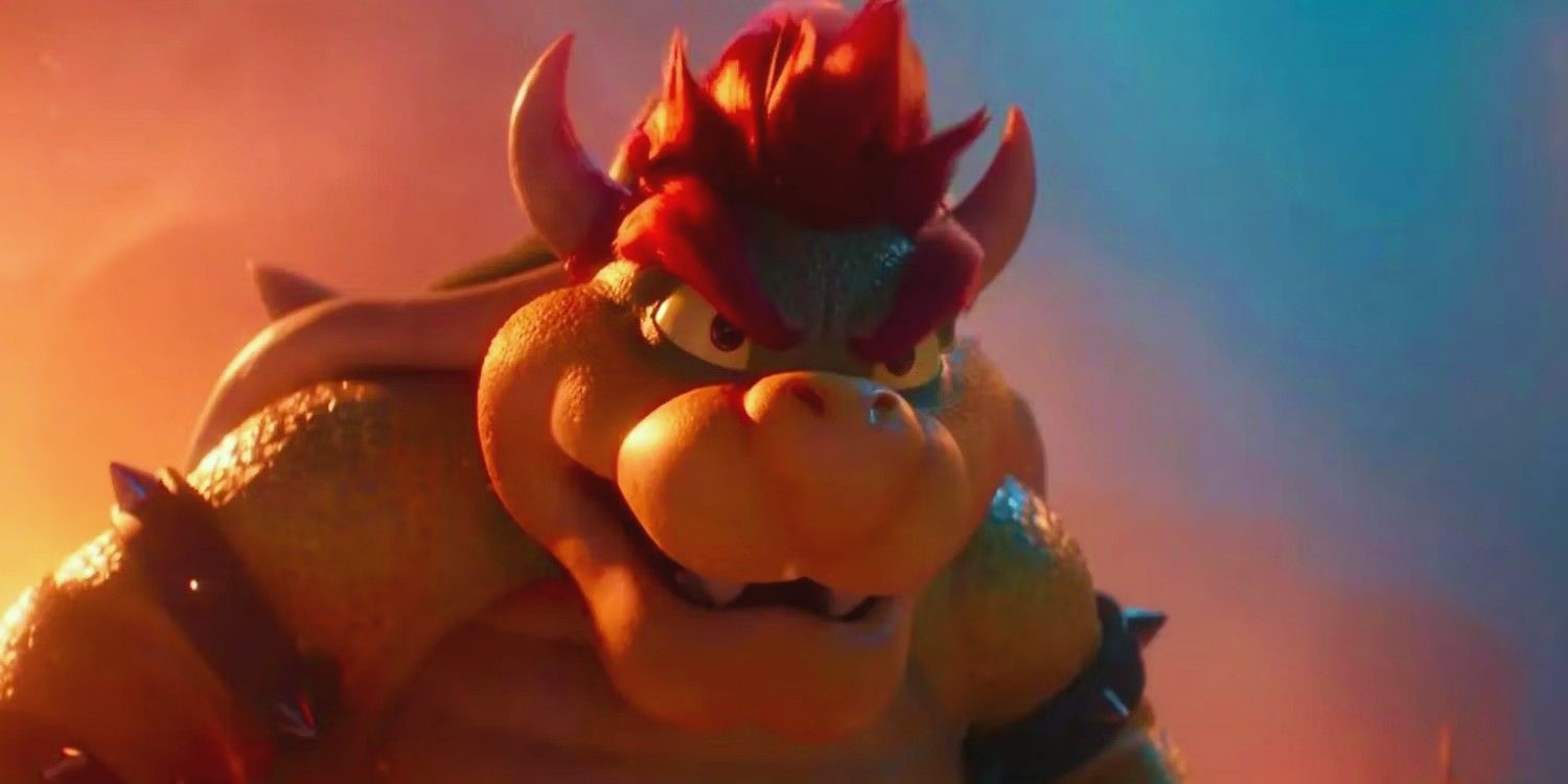 Bowser (Jack Black) looking angry in The Super Mario Bros. Movie