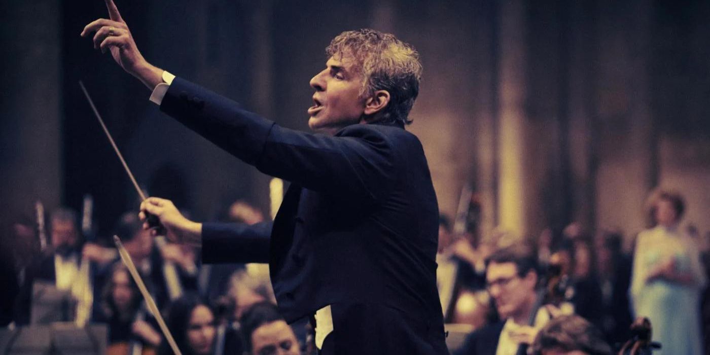 Bradley Cooper as Leonard Bernstein conducting in Maestro