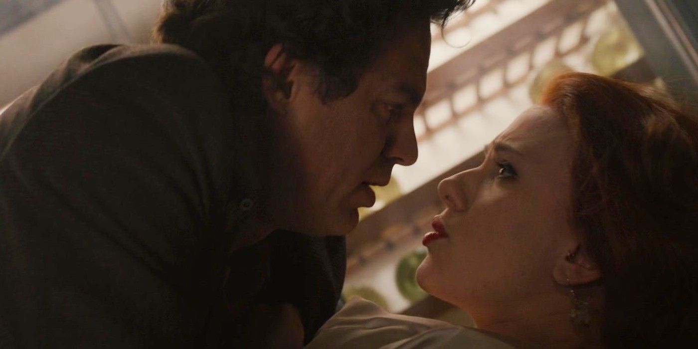 Bruce lays on Natasha in Avengers Age of Ultron