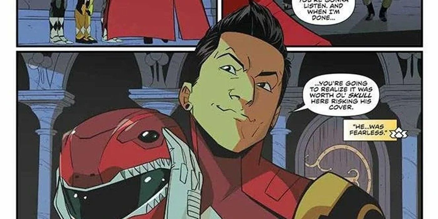 Bulk&rsquo;s friend Skull takes off his Red Mighty Morphin Power Rangers helmet