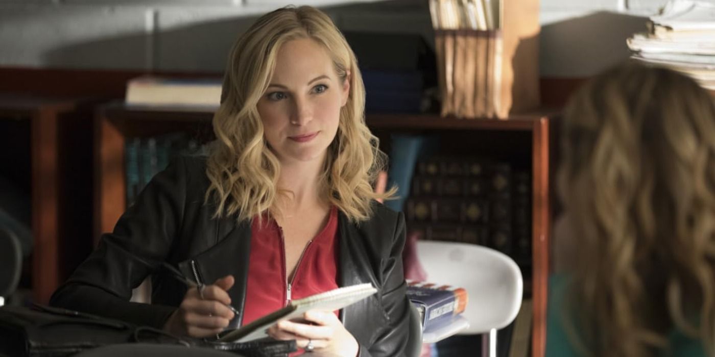 Candice King as Caroline Forbes on The Vampire Diaries Season 8 We Have History Together