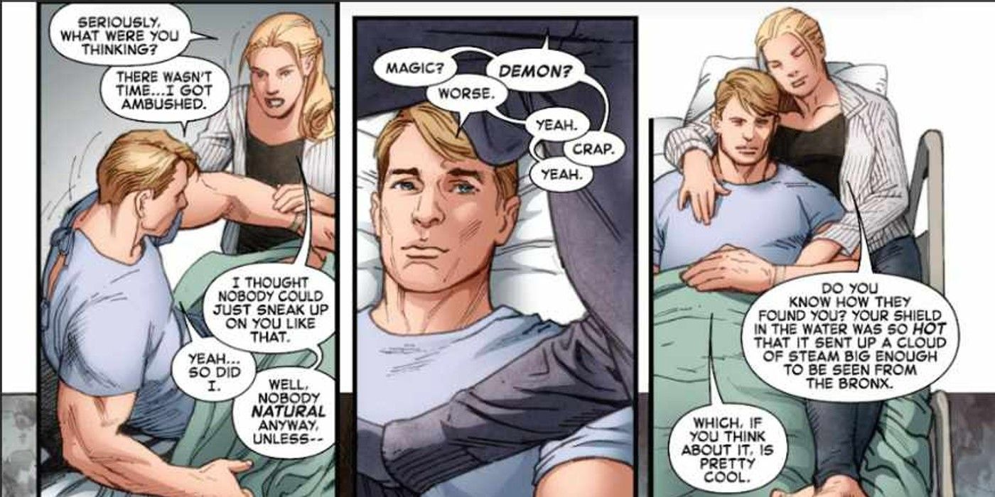 captain america and sharon in the hospital in Captain America #4 (2023)