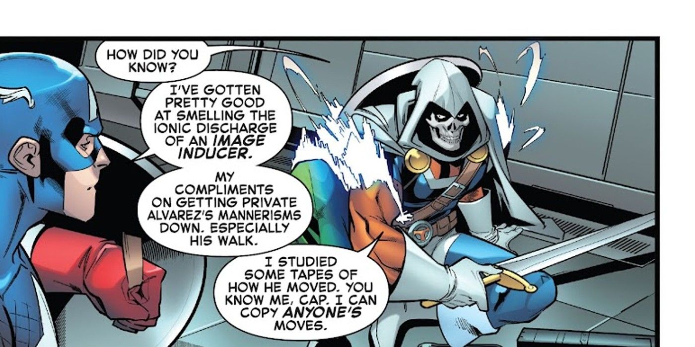 Spider-Boy #2, Captain America smells Taskmaster's ionic discharge