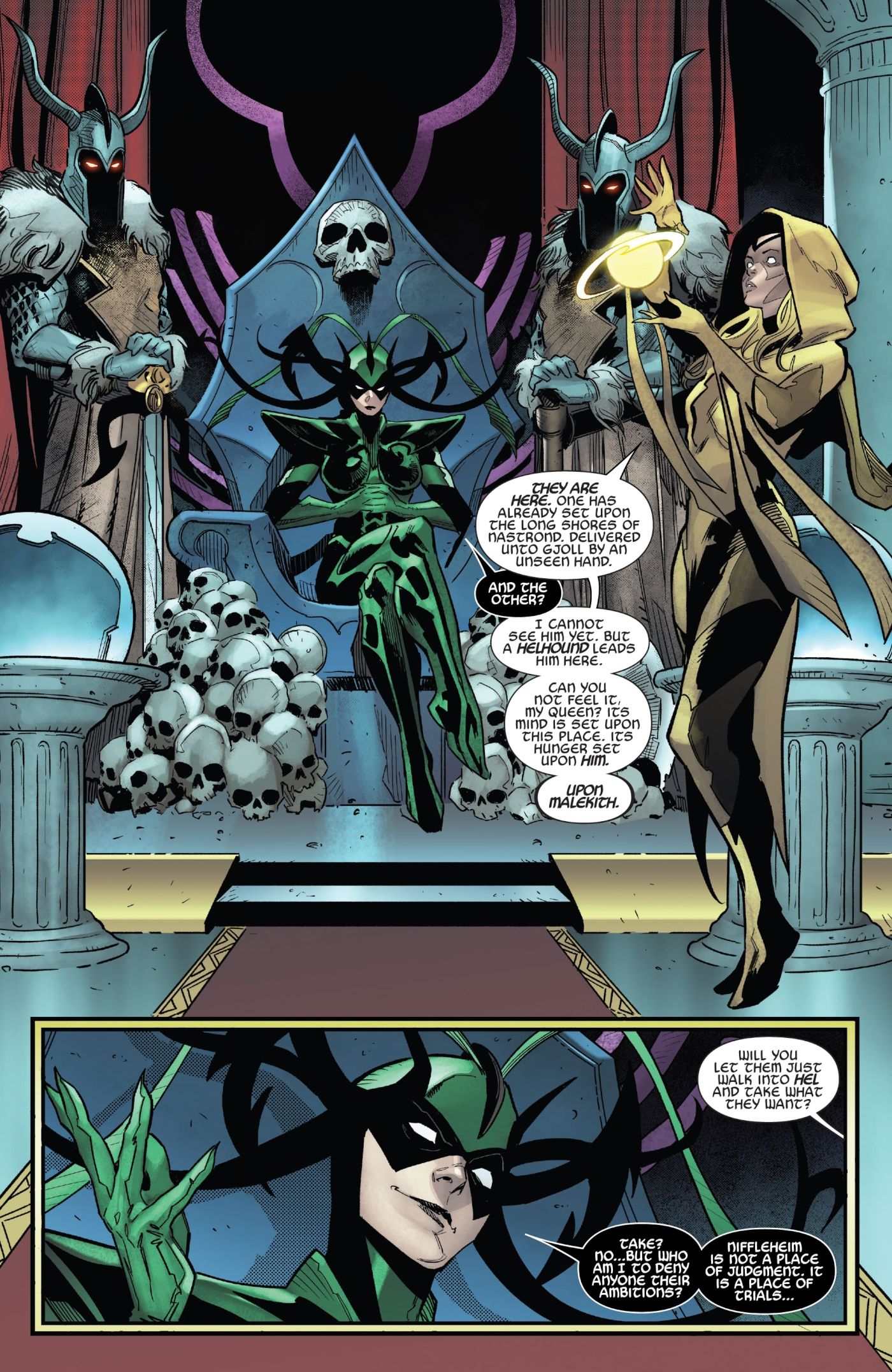 Carnage #5, Hela is impressed that Carnage has created a Helhound