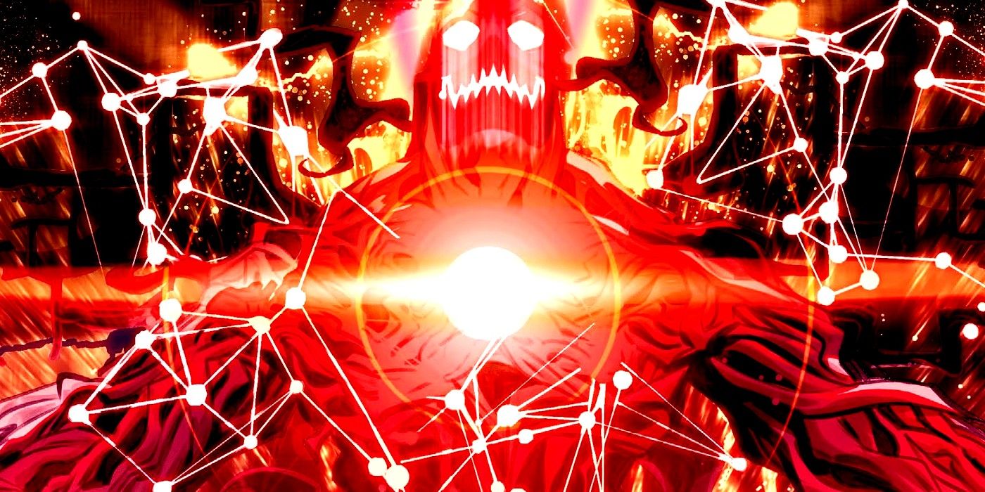 carnage power from iron man becomes a glowing god