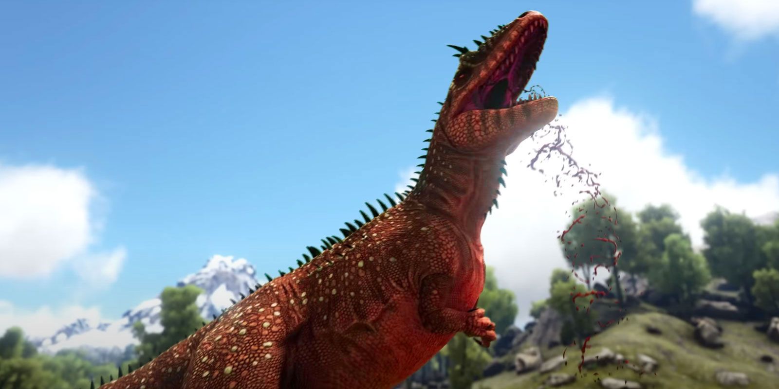 Un carnotaurus ruge a bordo.