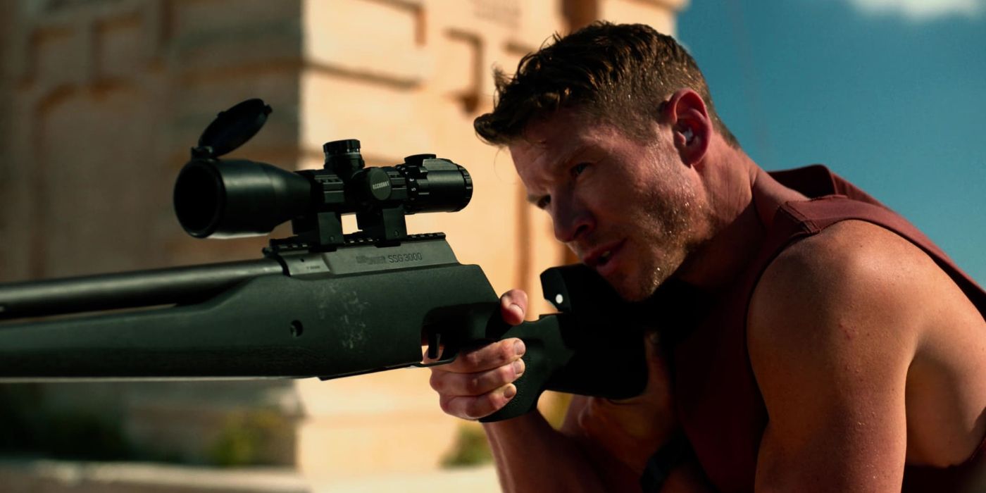 chad michael collins as brandon beckett in sniper grit
