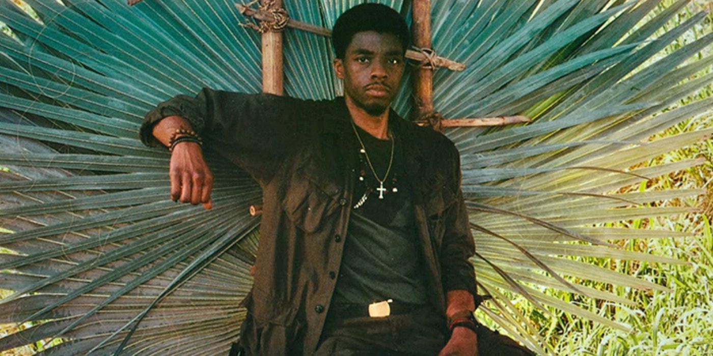Chadwick Boseman as Norman Holloway poses for a picture in a scene from Da 5 Bloods