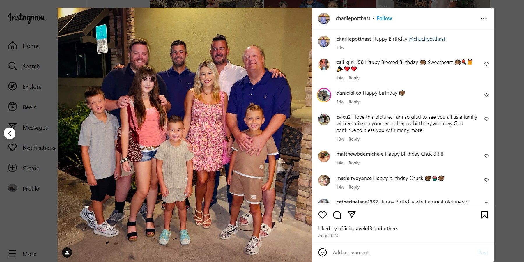 charlie potthast with his family instagram screenshot cropped 90 Day Fiance