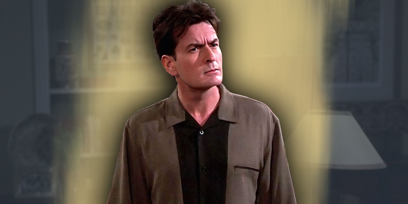 Charlie Sheen as Charlie Harper looking confused in Two and a Half Men