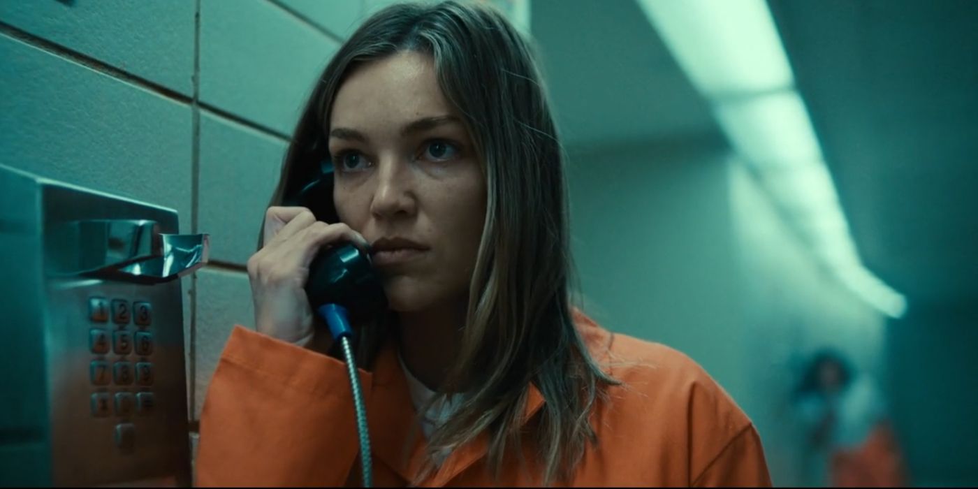 Claudia Flynn (Lili Simmons) takes a call in prison in Power Book IV: Force 