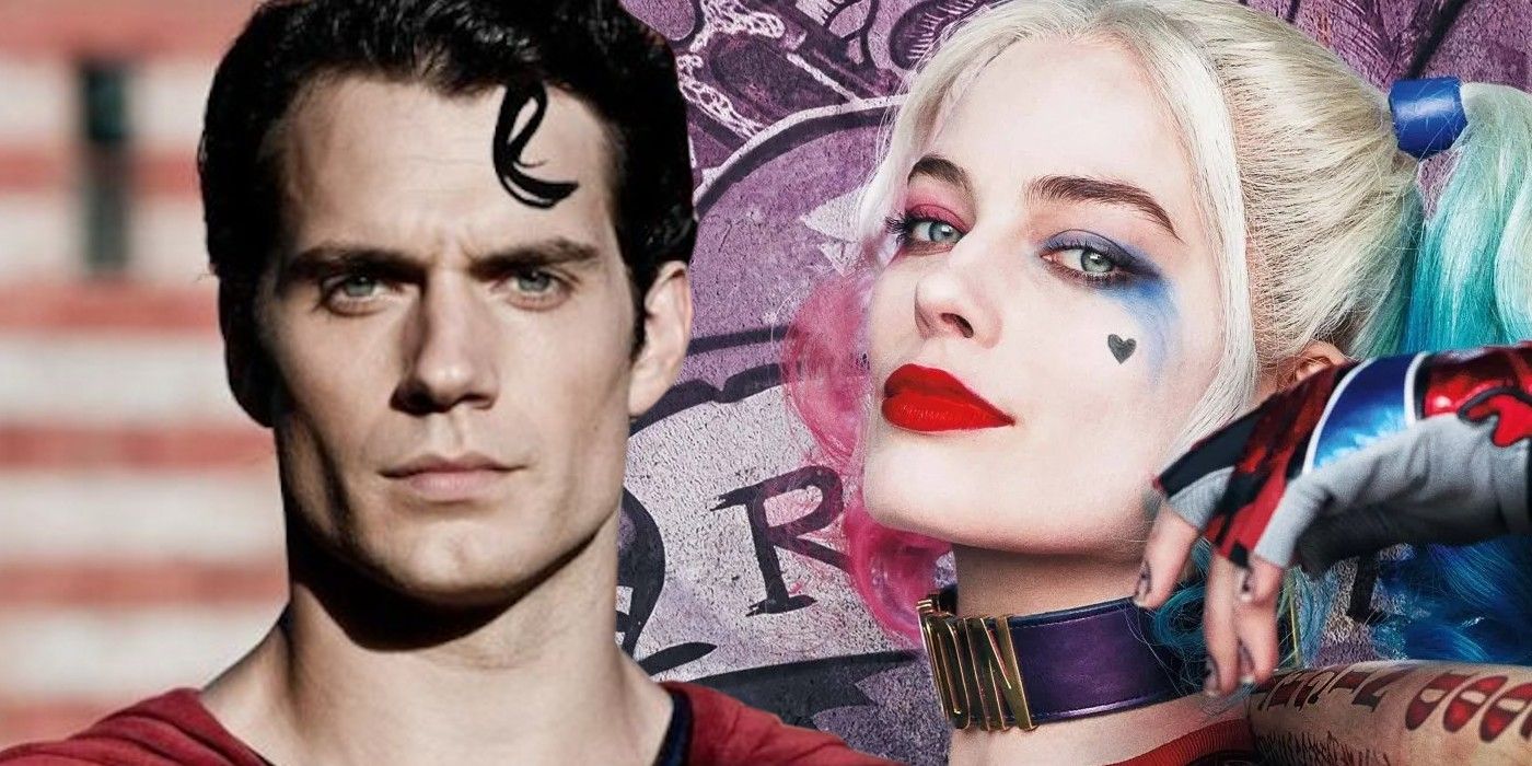 Close-ups of Superman (Henry Cavill) and Harley Quinn (Margot Robbie) in the DCEU