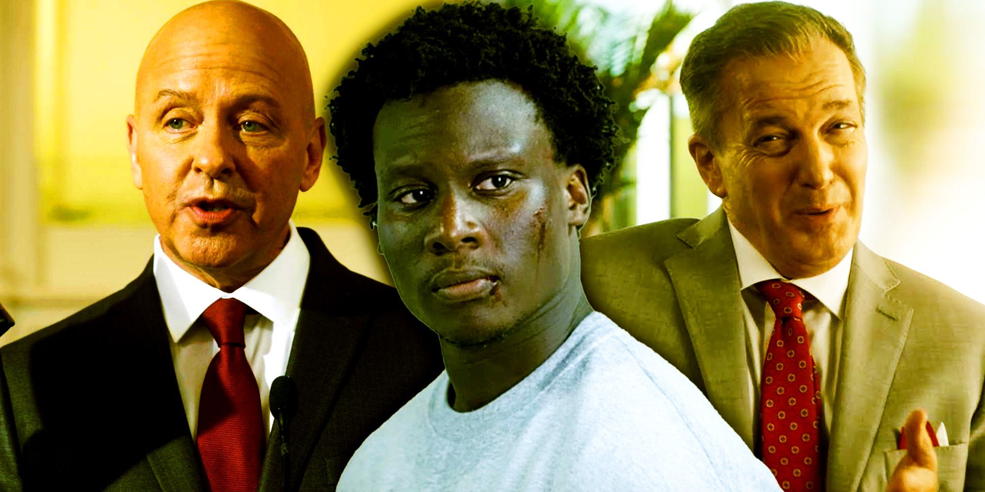 Ron Thomas as Bobby Brown, Okea Eme-Akwari as Shawn Payne, and David Shatraw as Tom Cole in Cobra Kai