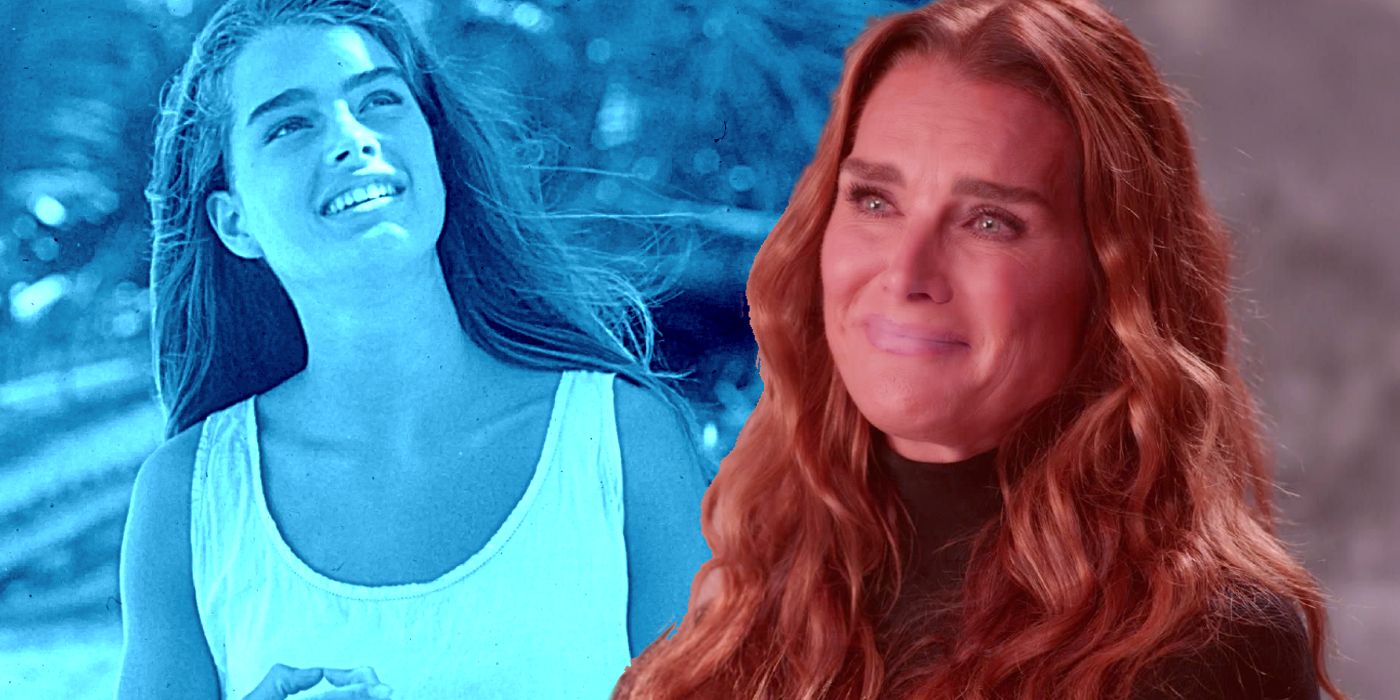 Collage of Brooke Shields in The Blue Lagoon and in the Pretty Baby Documentary.