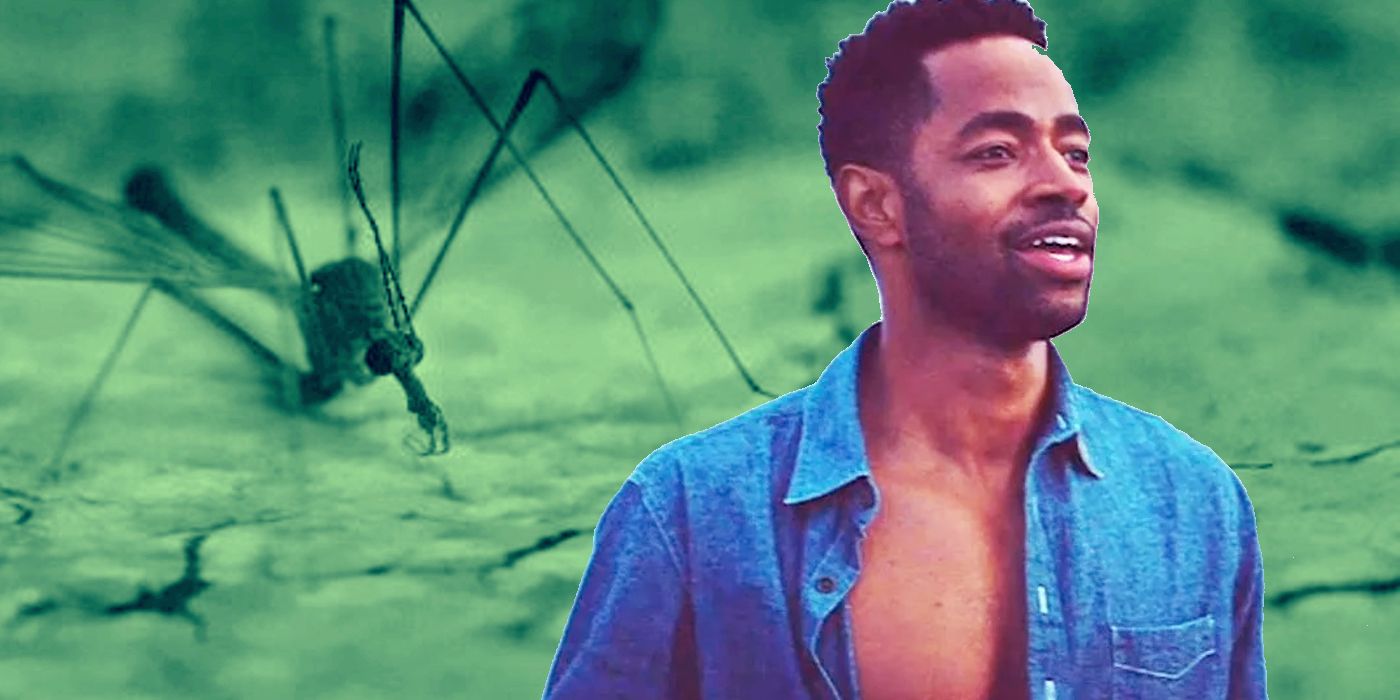 Collage of the mosquito and Jay Ellis smiling in Thirsty.