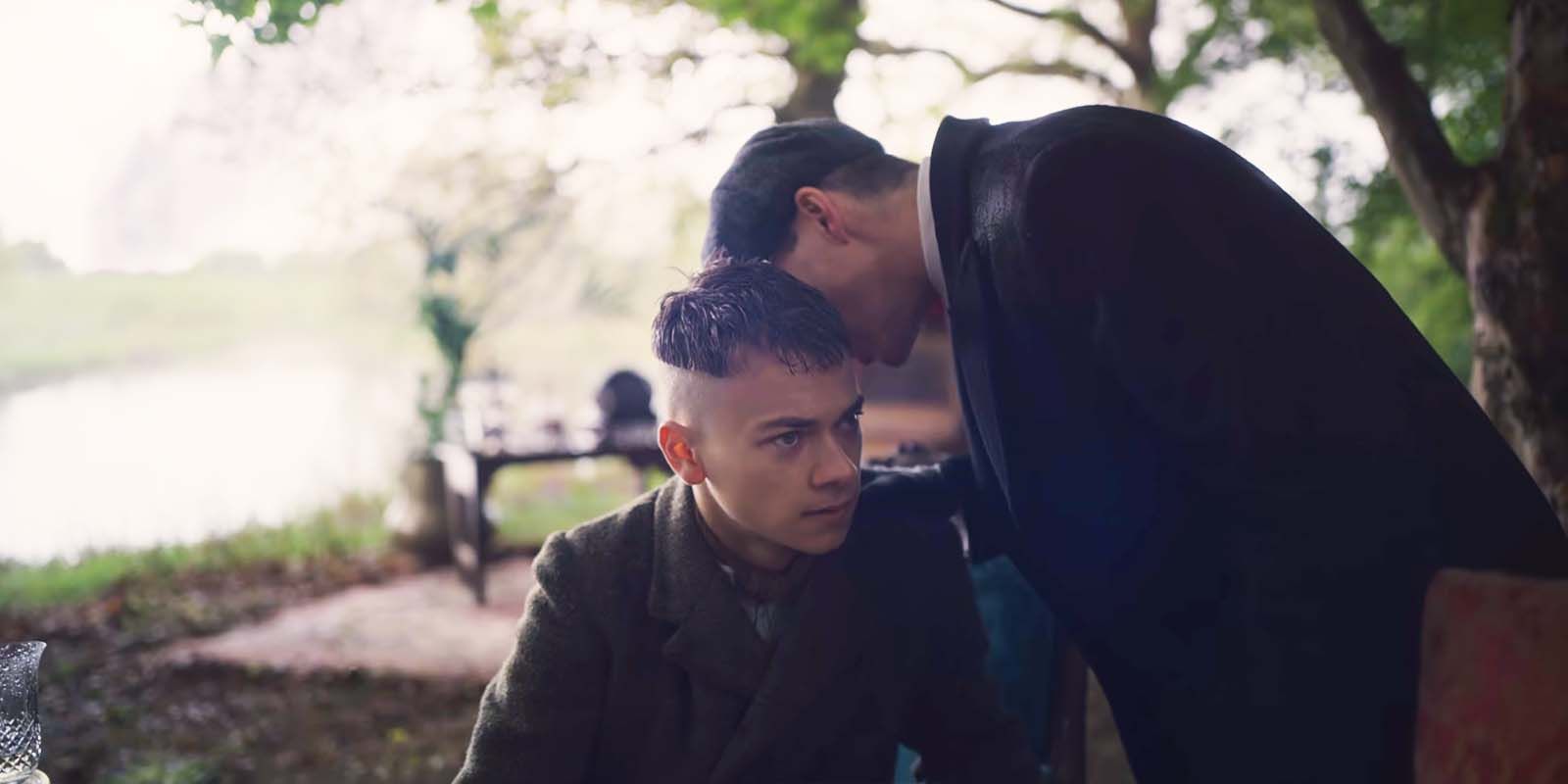 Conrad Khan as Duke Shelby and Cillian Murphy as Tommy Shelby in Peaky Blinders season 6
