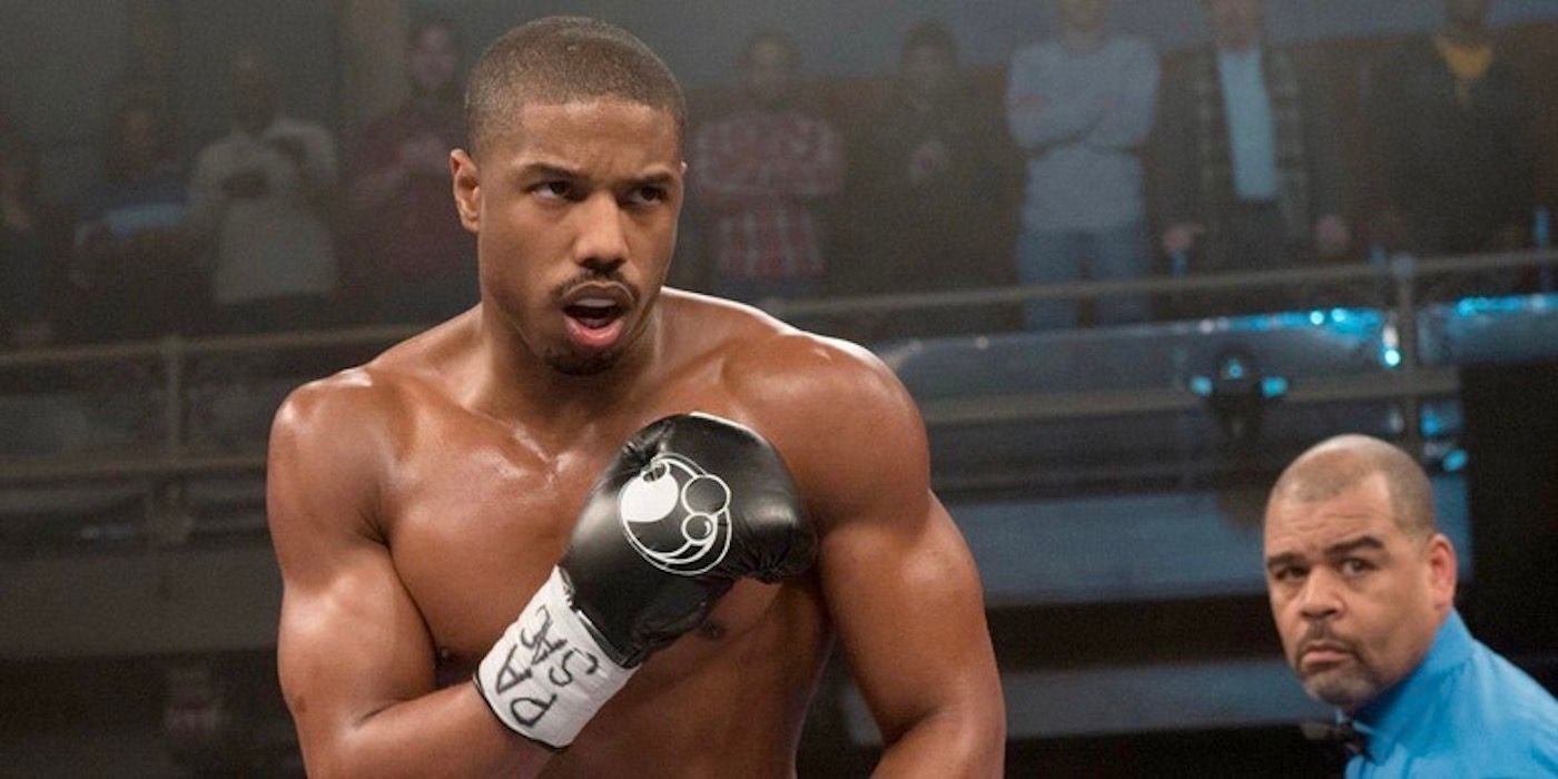 Michael B. Jordan as Adonis "Donnie" Creed in the ring in Creed.