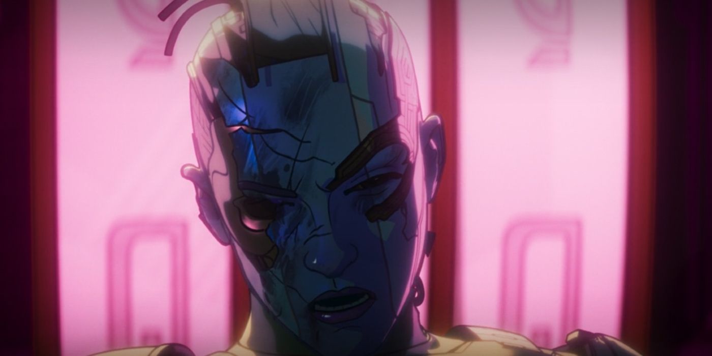 Damaged Nebula sitting by a slot machine in What If…? season 2, episode 1