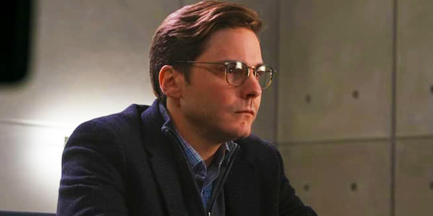 Daniel Brühl's Baron Helmut Zemo in 2016's Captain America Civil War looking offscreen