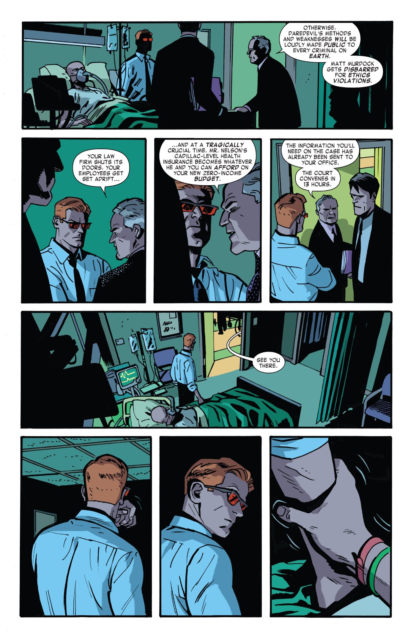Daredevil #35, the Sons of the Serpant attempt to blackmail Matt Murdock into representing one of their members in court using his Daredevil identity