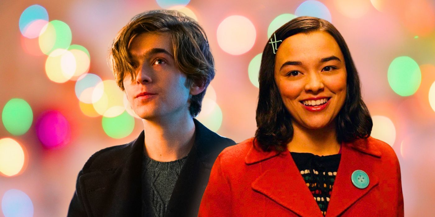 Midori Francis smiles as Lily and Austin Abrams looks hopeful as Dash in Netflix's adaptation of Dash & Lily