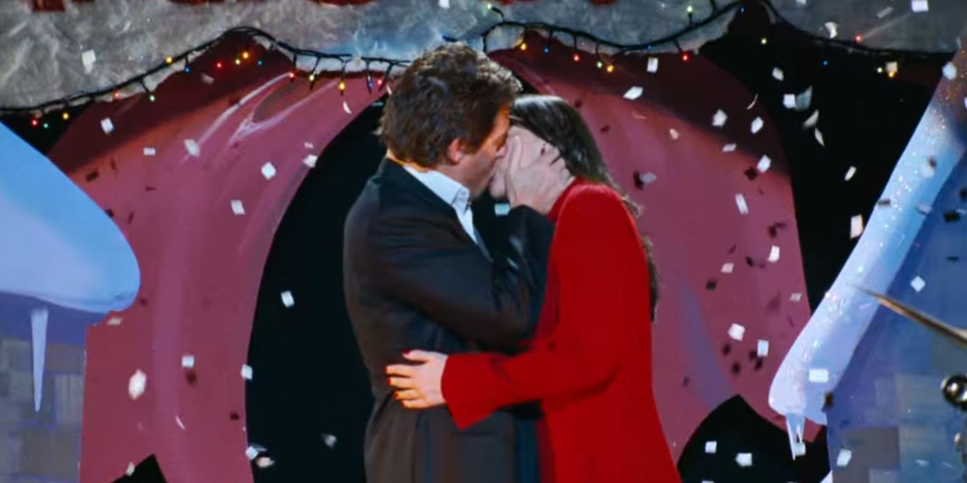 David (Hugh Grant) kissing Natalie (Martine McCutcheon) in Love Actually