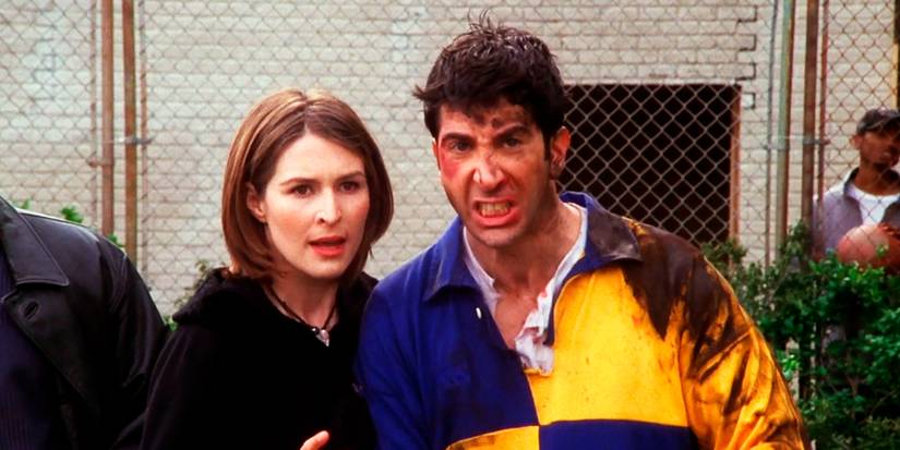 Ross Talking To Emily In Friends "The One With All The Rugby"