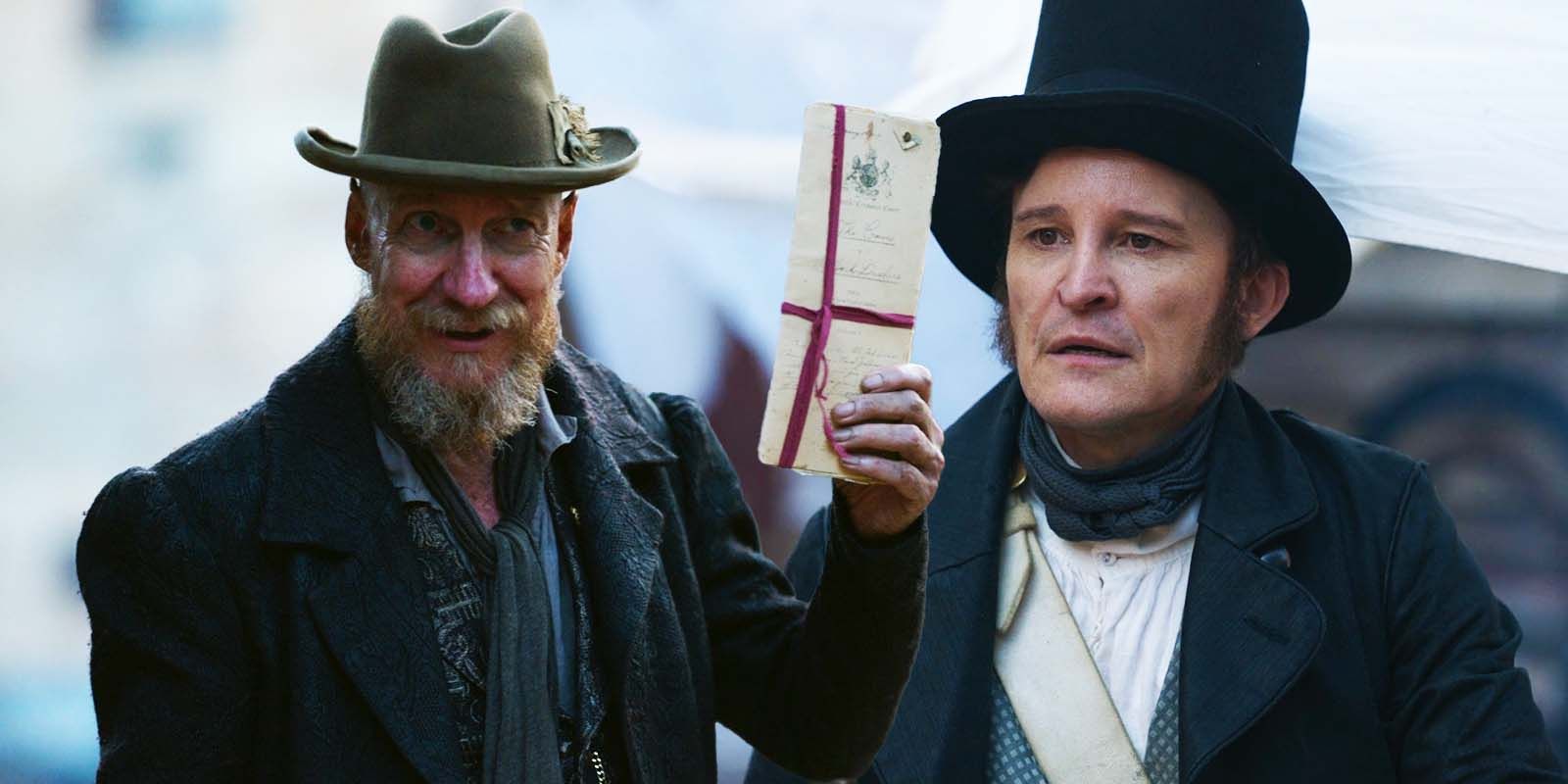 David Thewlis as Norbert Fagin and Damon Herriman as Captain Gaines in The Artful Dodger episode 8