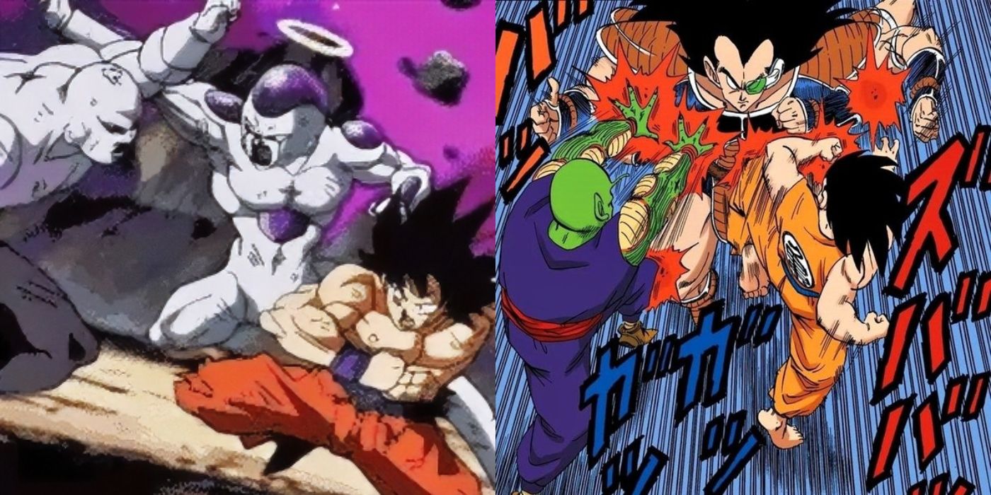 Goku and Frieza vs Jiren and Goku and Piccolo vs Raditz.