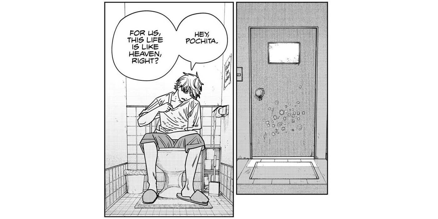 Denji from Chainsaw Man speaks out loud to Pochita.