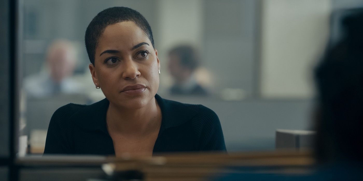 Detective Sergeant June Lenker at a desk in Criminal Record
