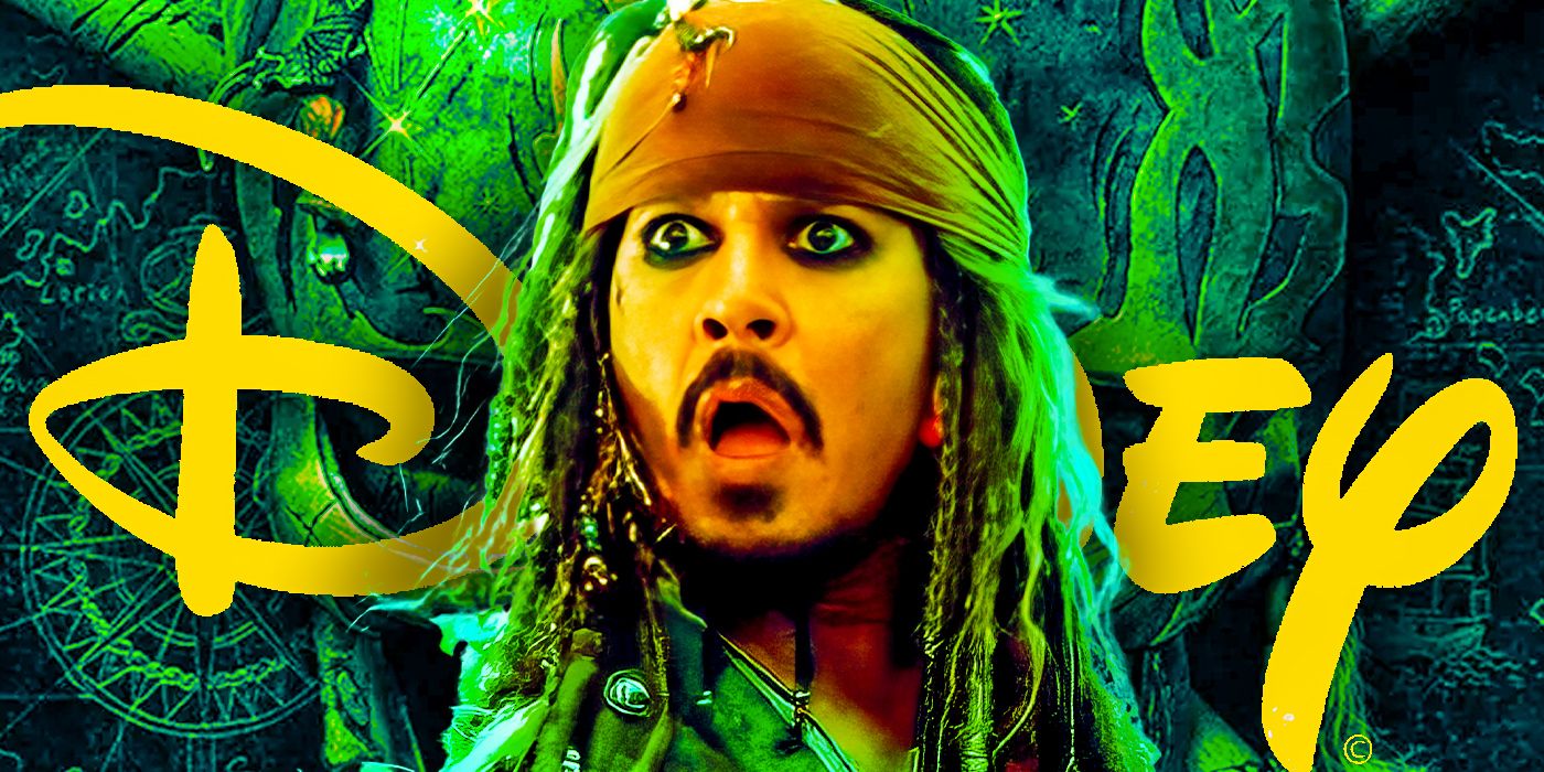 Jack Sparrow and the Disney logo in a green background