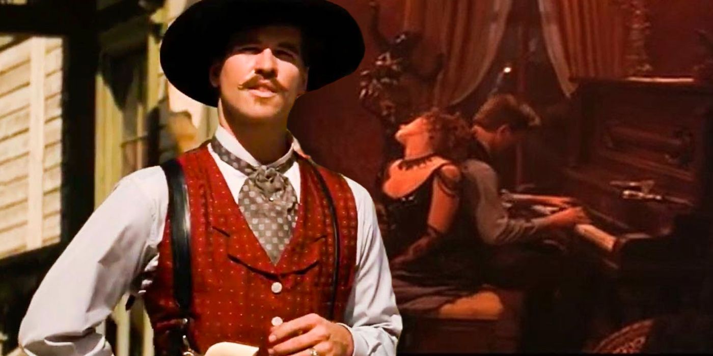 Val Kilmer as Doc Holliday in Tombstone playing piano