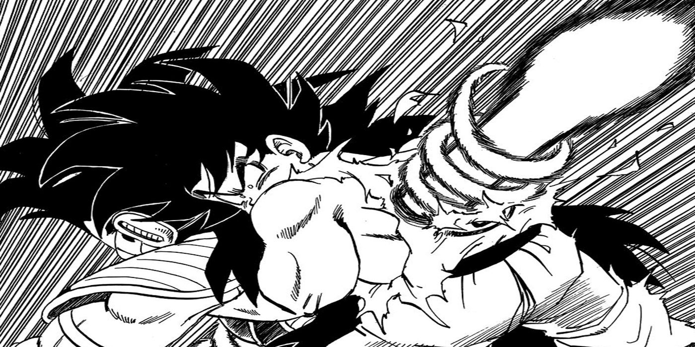 Goku and Raditz taking the Special Beam Cannon